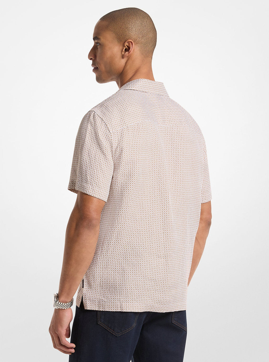 Tile Print Linen Shirt