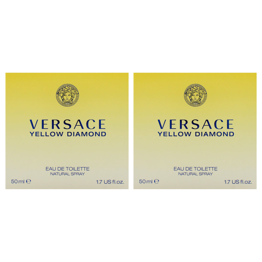Versace Yellow Diamond by Versace for Women - 1.7 oz EDT Spray - Pack of 2