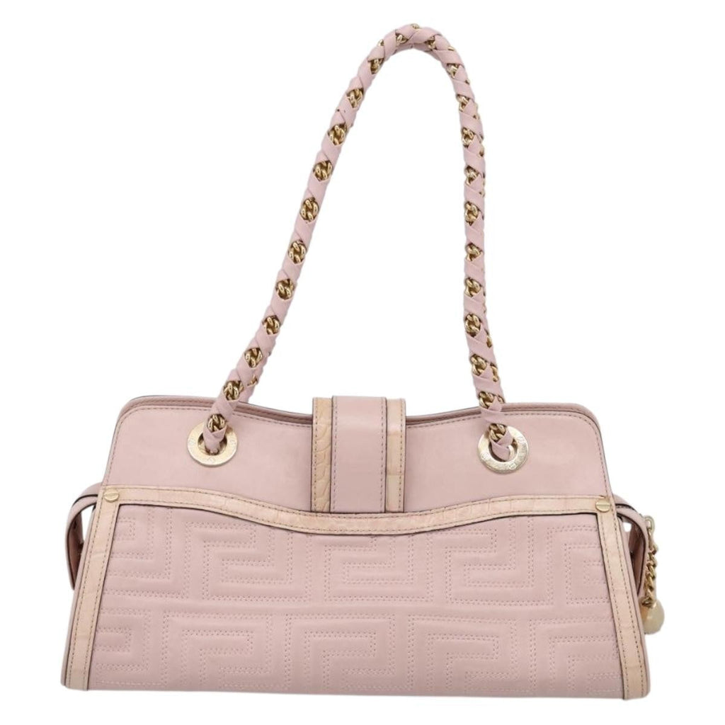 Versace Vintage Tote Leather Leather Tote Bag Bag (Pre-Owned)