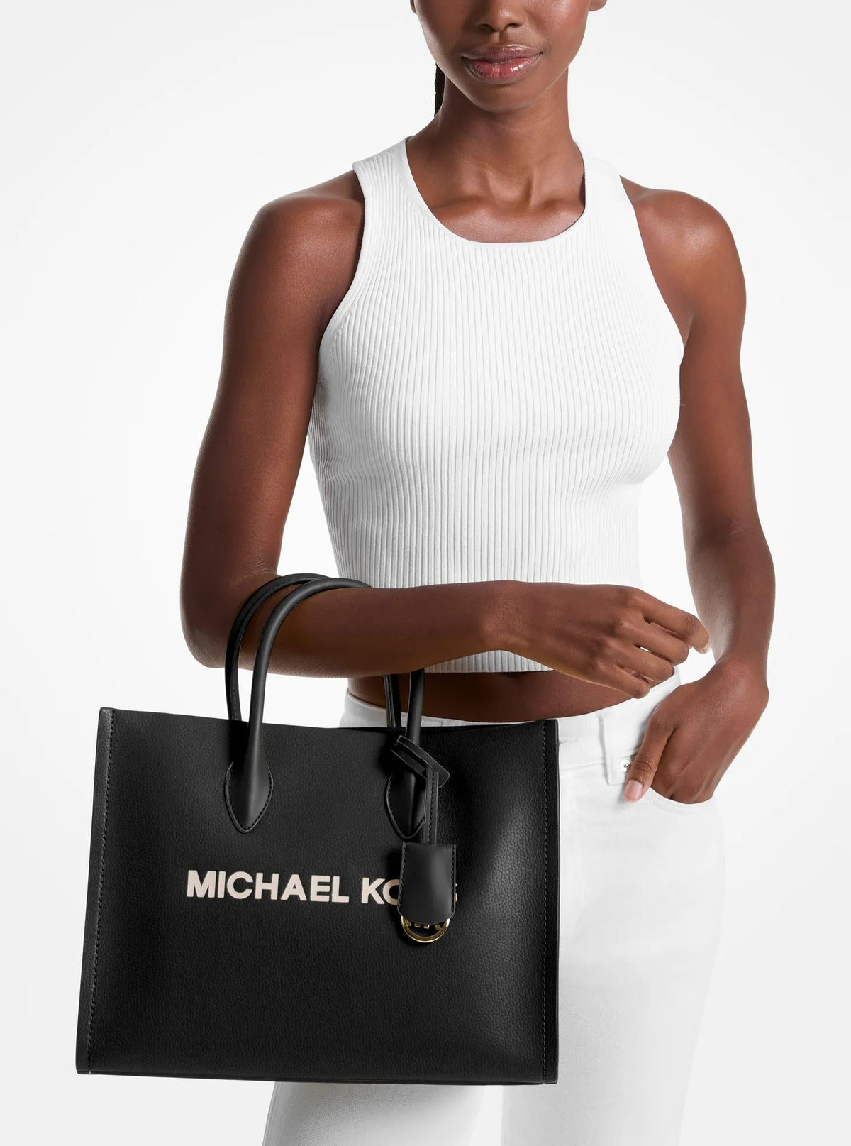 Mirella Medium Pebbled Leather Tote Bag