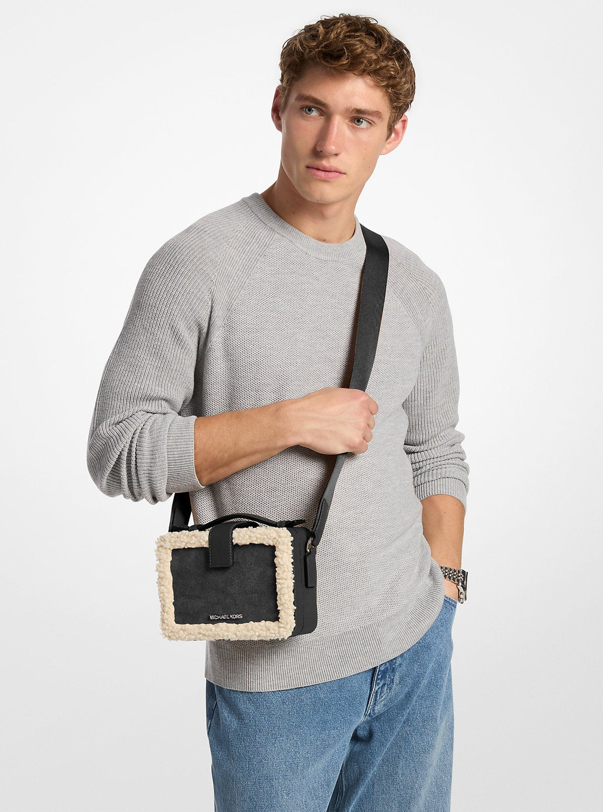 Cooper Suede and Sherpa Crossbody Bag