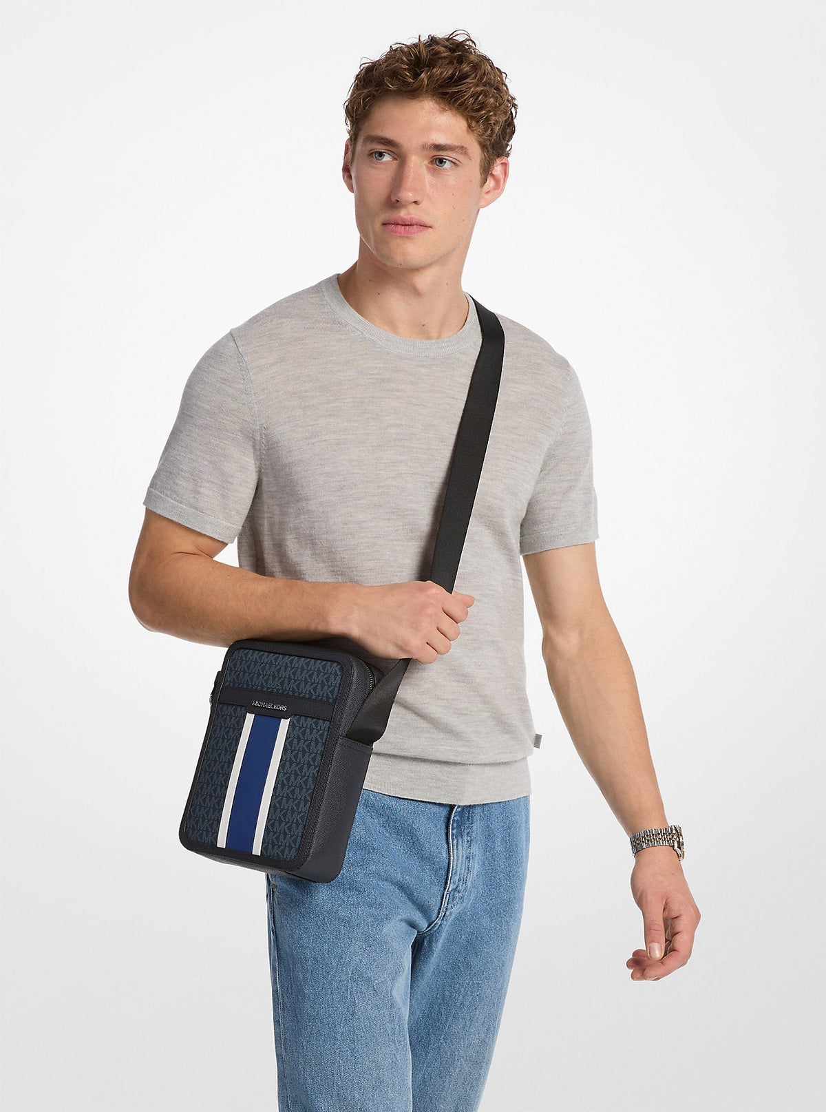Cooper Striped Signature Logo Flight Bag