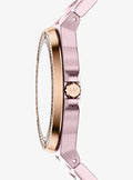Mini Lennox Pav� Pink-Tone Watch