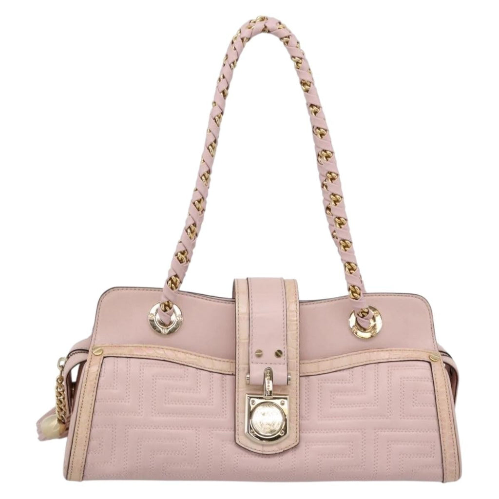 Versace Vintage Tote Leather Leather Tote Bag Bag (Pre-Owned)