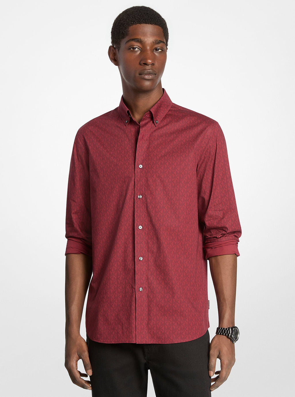 Signature Logo Stretch Cotton Shirt