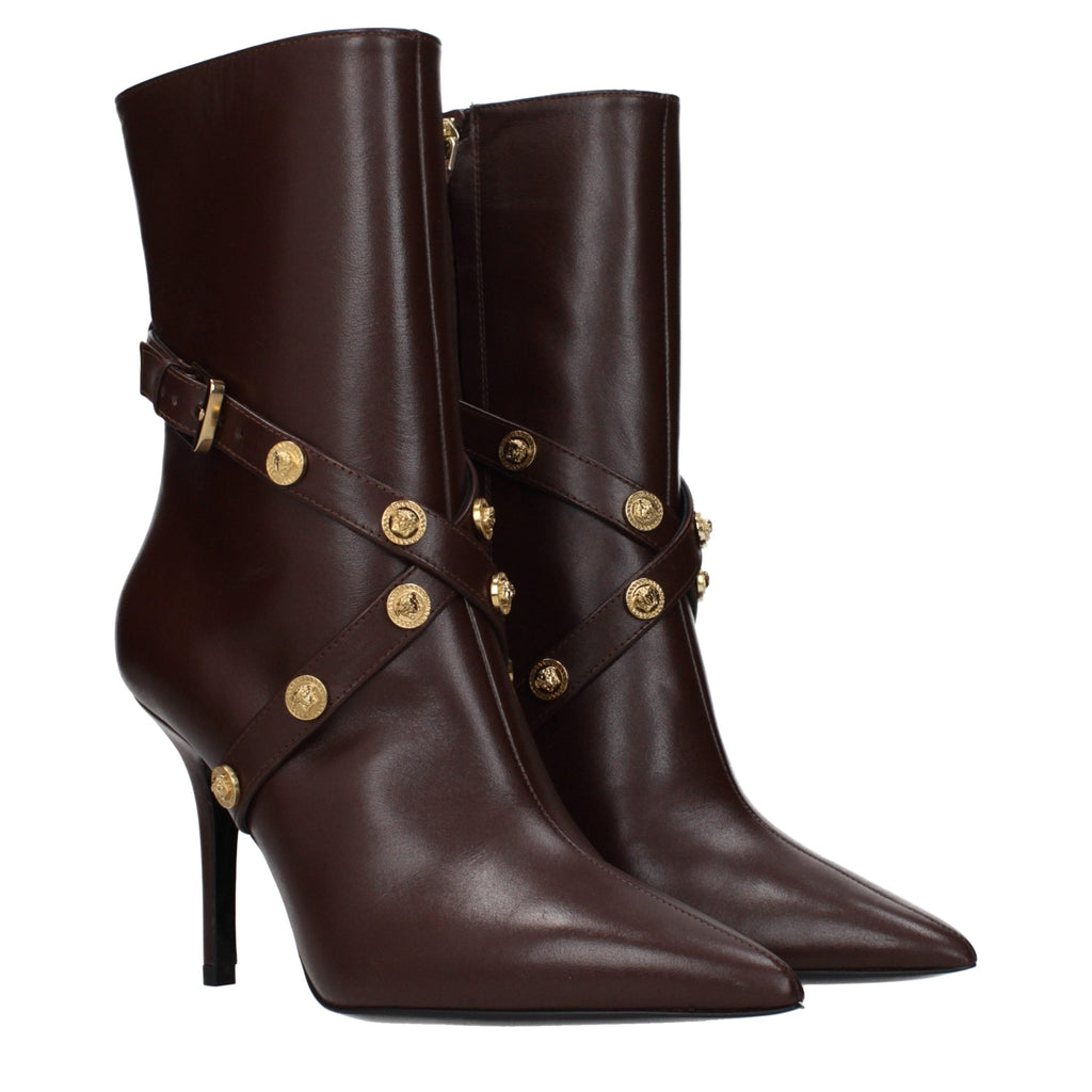 Versace Leather Ankle Women's Boots