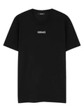 Black Minimalist Embroidered Logo Cotton T-shirt