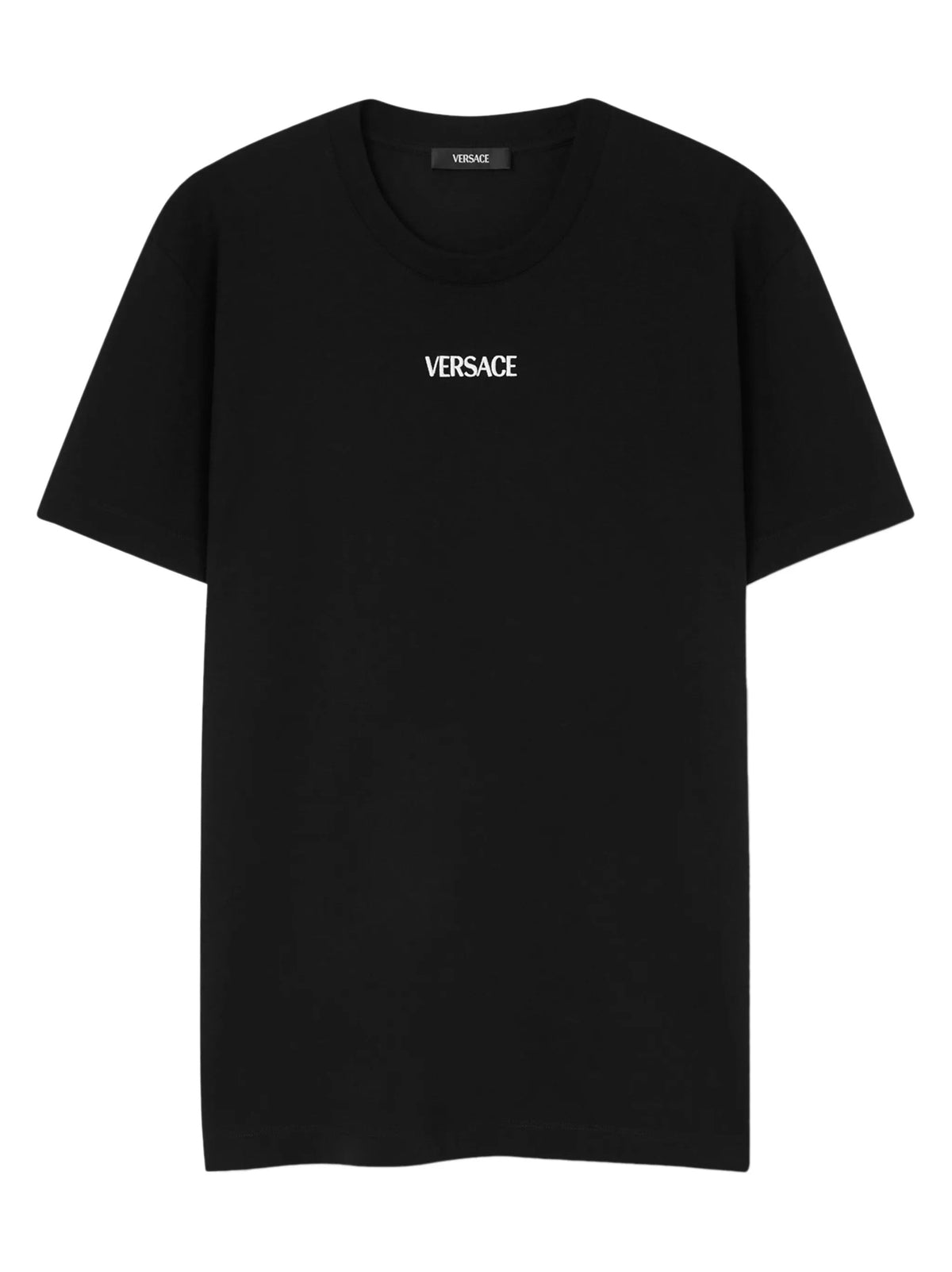 Black Minimalist Embroidered Logo Cotton T-shirt