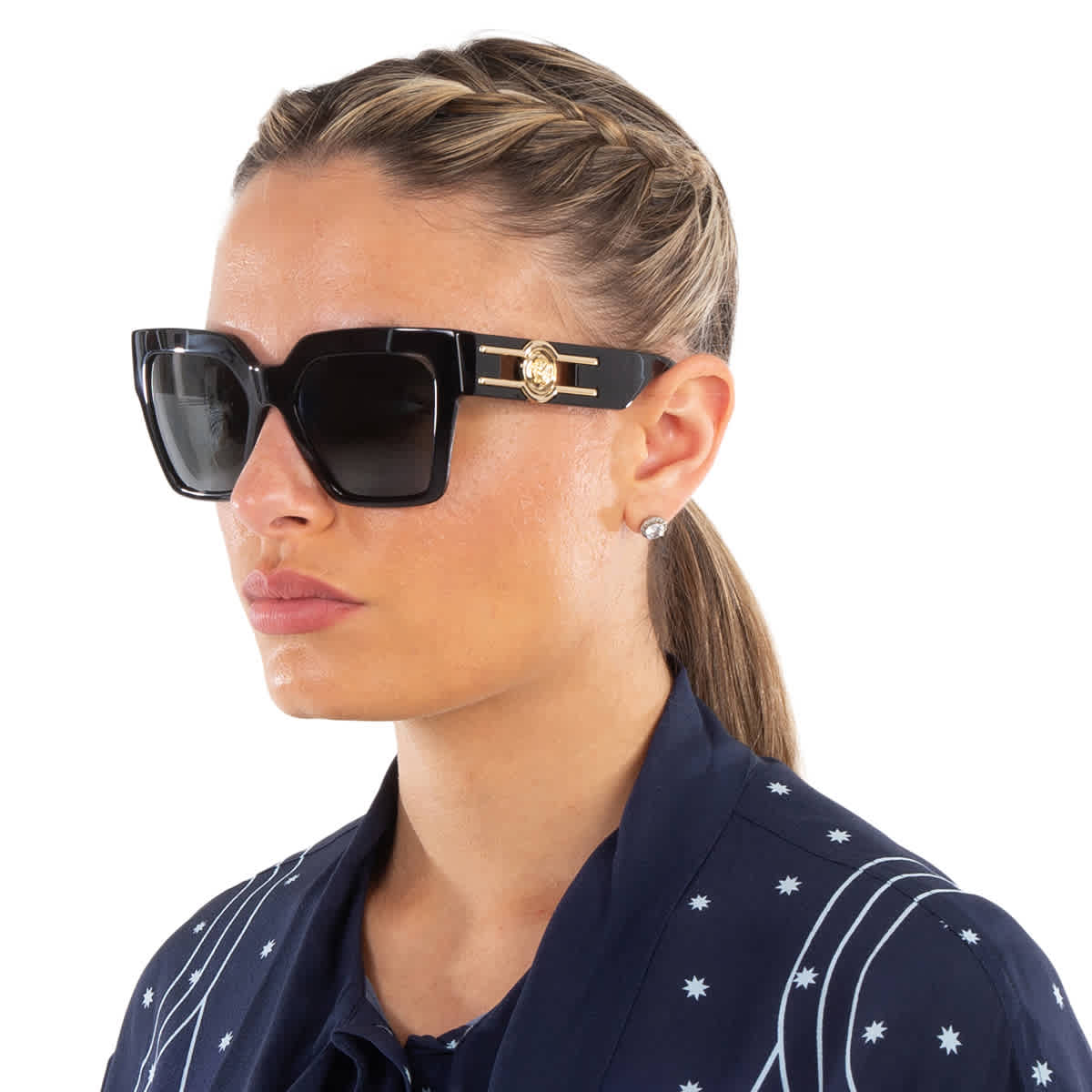 Versace Dark Grey Butterfly Ladies Sunglasses VE4458 GB1/87 54