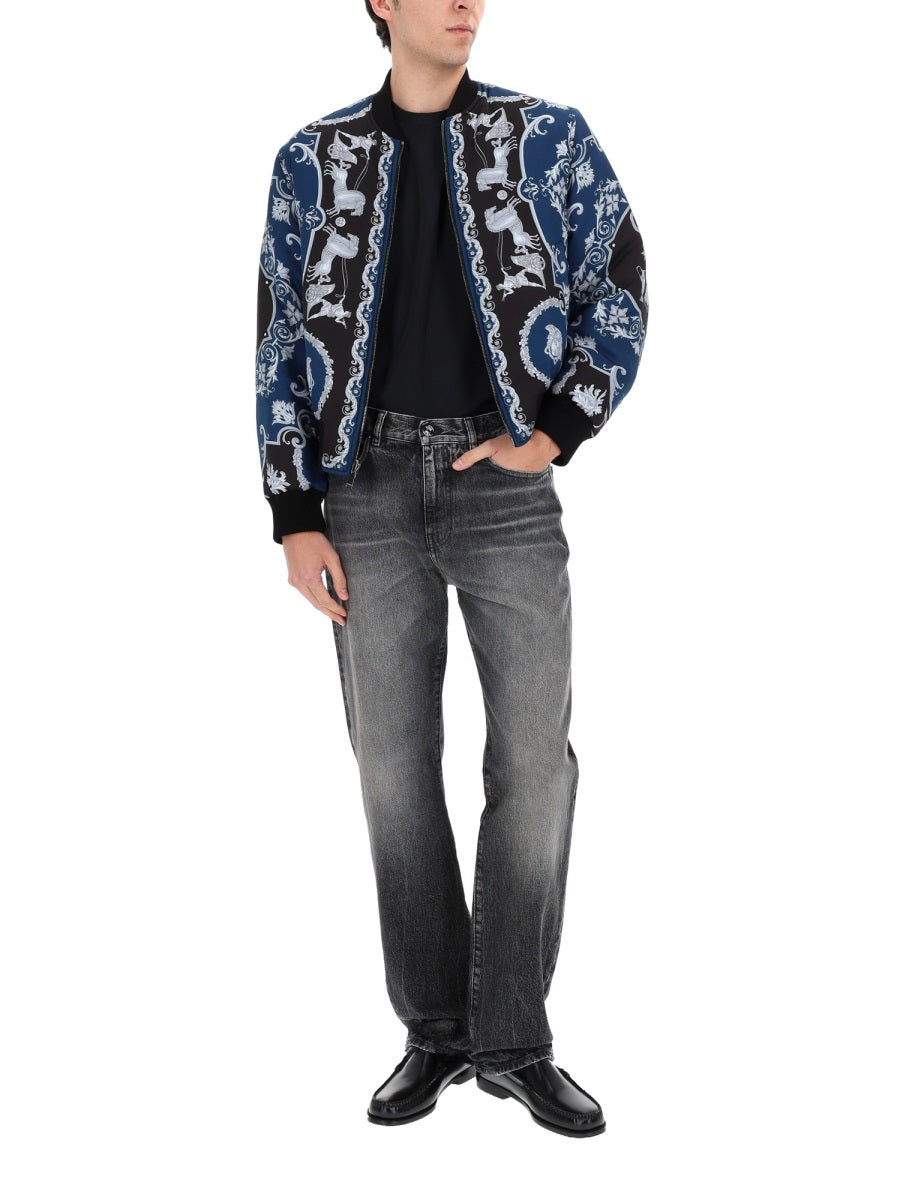 Reversible Classical Motifs Bomber Jacket