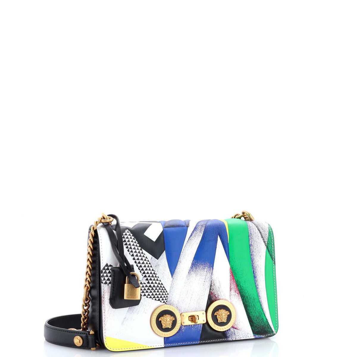 Medusa Padlock Icon Flap Bag Printed Leather Medium