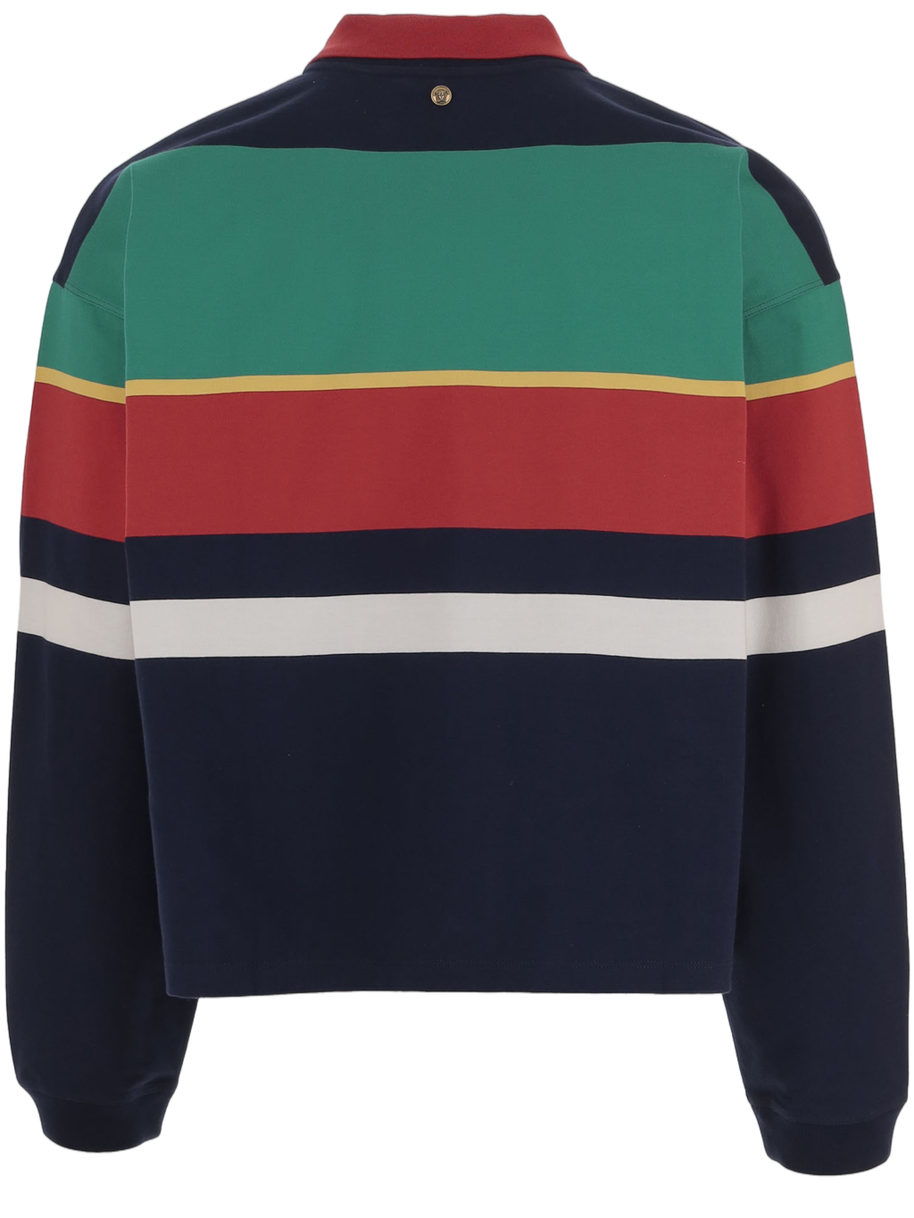 Multi Striped Cropped Cotton Polo Shirt