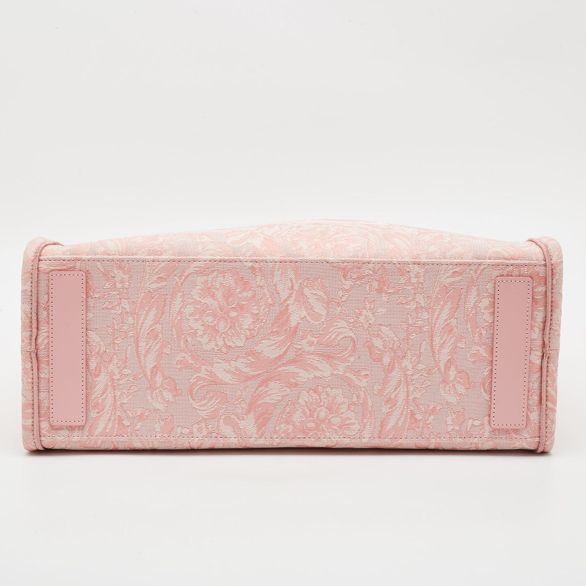 Versace Athena Baroccoo Pink/white Jacquard Canvas Tote