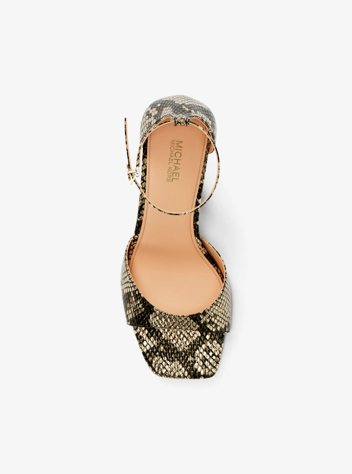 Amali Metallic Snake Embossed Sandal
