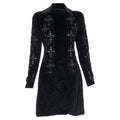 Versace 2012 Runway Black Velvet Gothic Byzantine Flared Coat