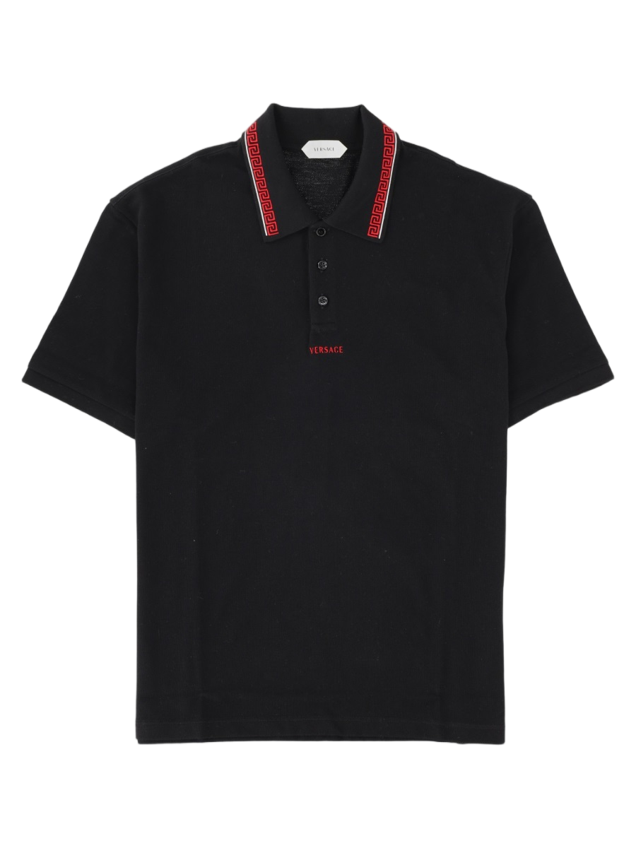 Black Red Accents Cotton Polo Shirt