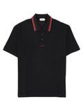 Black Red Accents Cotton Polo Shirt