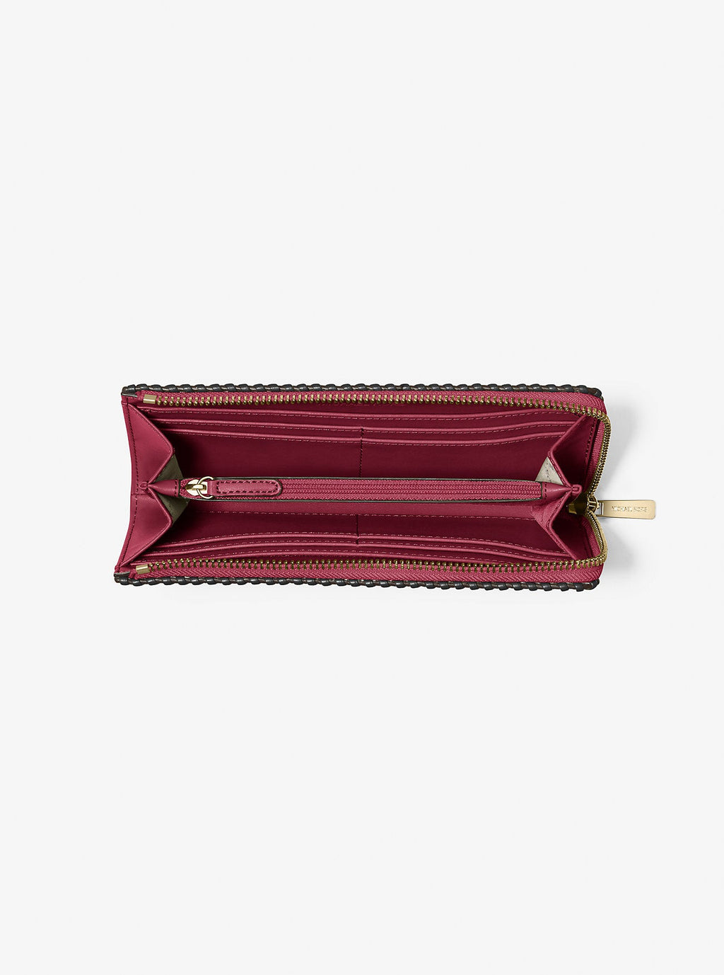 Jet Set Travel Large Pebbled Leather Quarter-Zip Wallet