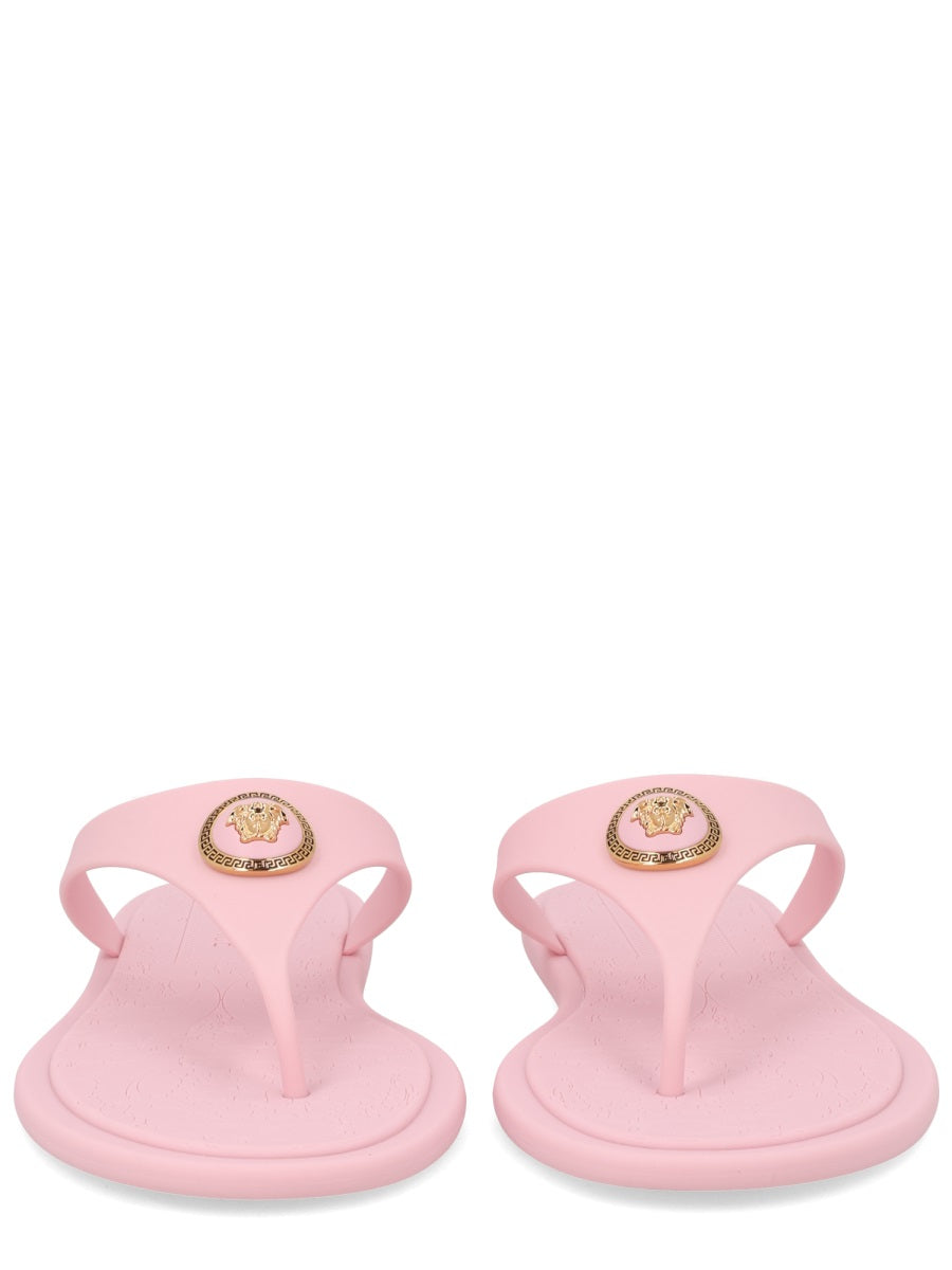 Pink Medusa Emblem TPU Thong Sandals