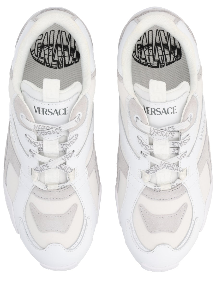 White Galaxia Layered Calf Leather Sneakers