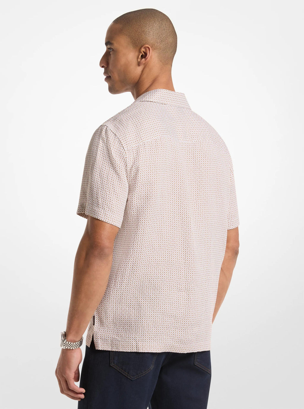 Tile Print Linen Shirt