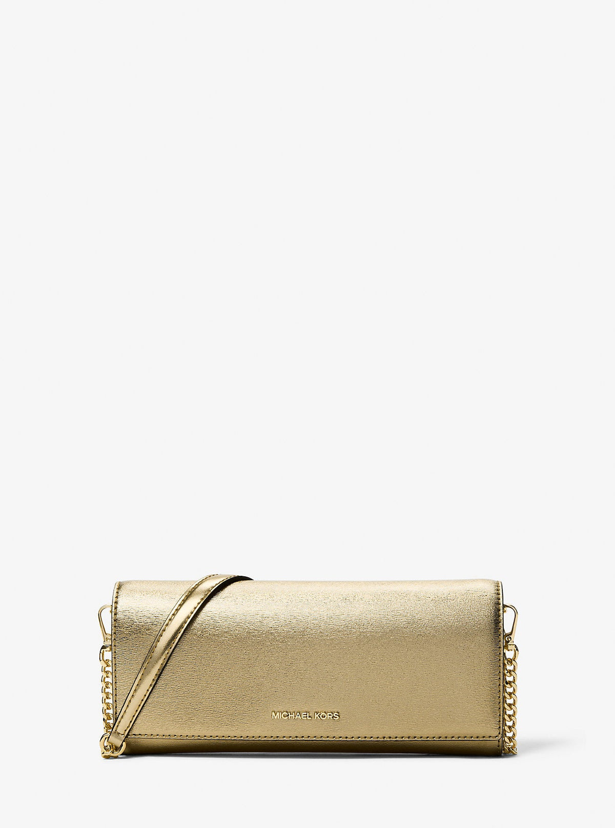 Jet Set Medium Embellished Metallic Leather Clutch