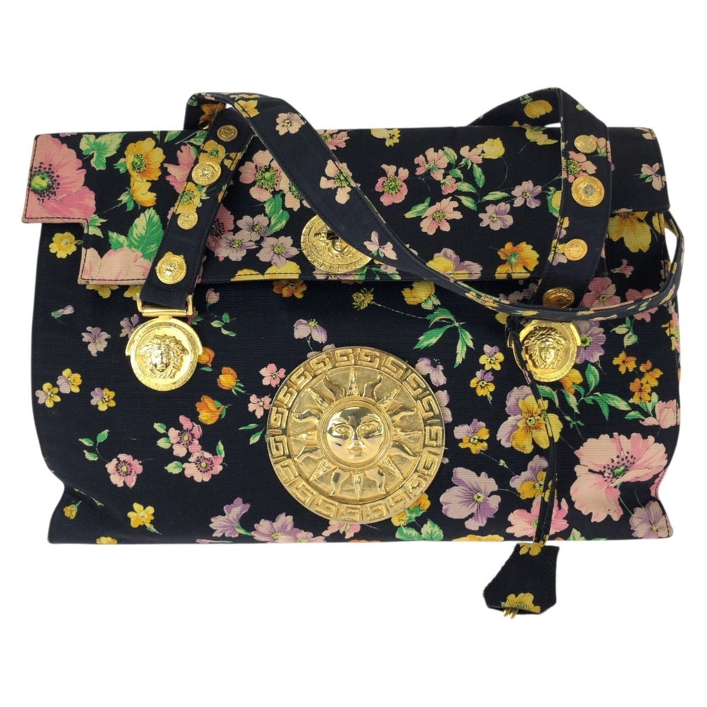Versace Canvas Shoulder Bag Tote Bag (Pre-Owned)