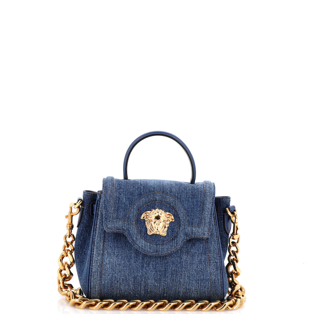 La Medusa Top Handle Bag Denim Small