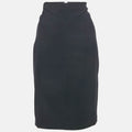 Versace Navy Blue Knit Knee Length Skirt