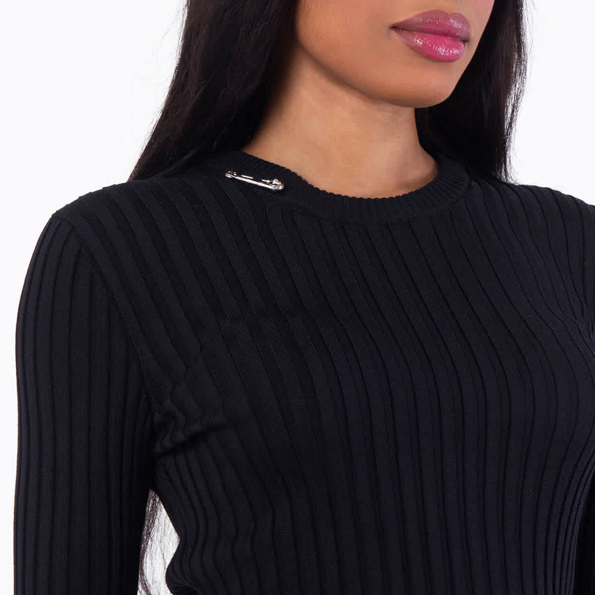 Versace Safety Pin Ribbed-Knit Dress