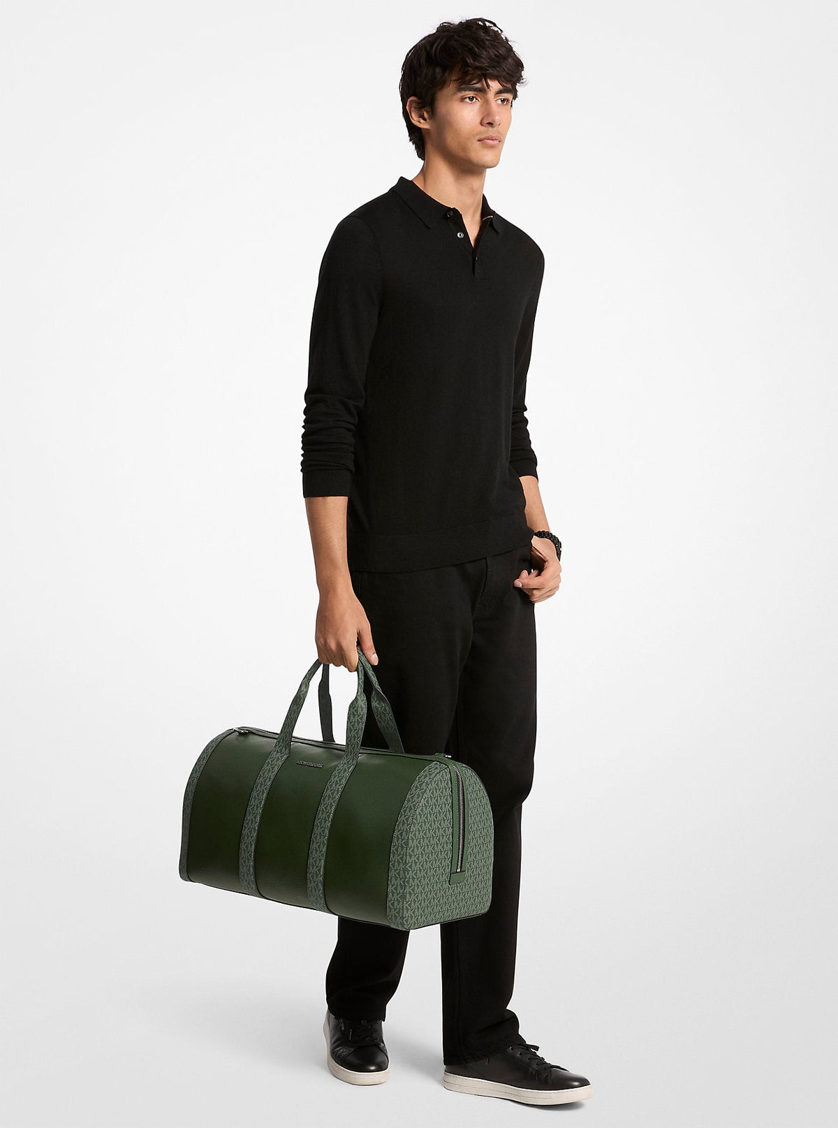 Cooper Pebbled Leather and Signature Logo Duffel Bag