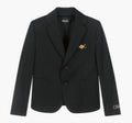 Boys' Wool Heritage Blazer In Black/gold Metal