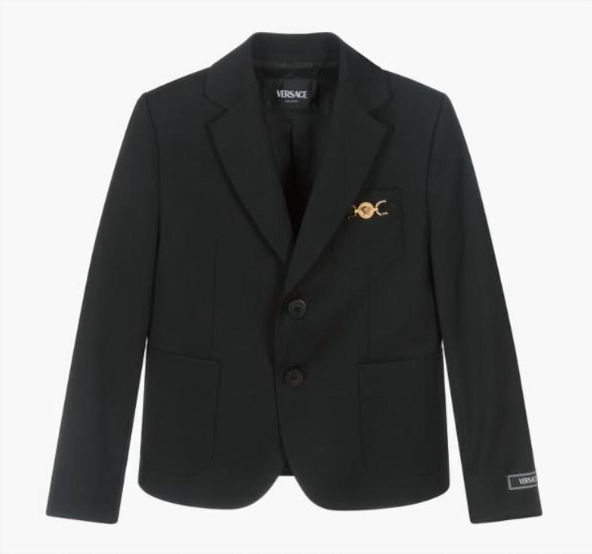 Boys' Wool Heritage Blazer In Black/gold Metal