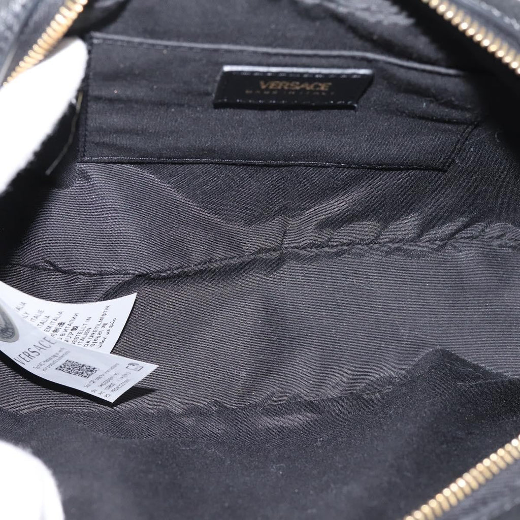 Versace Medusa Icon Front Slip Pocket Camera Quilted Leather Leather Handbag (Pre-Owned)