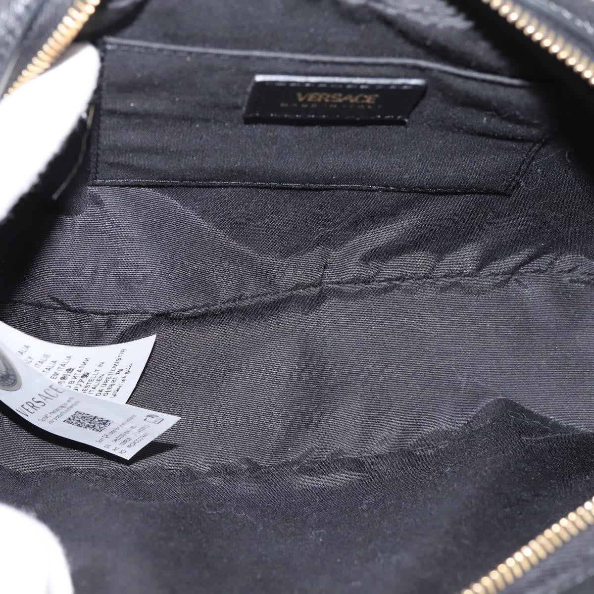 Versace Medusa Icon Front Slip Pocket Camera Quilted Leather Leather Handbag (Pre-Owned)