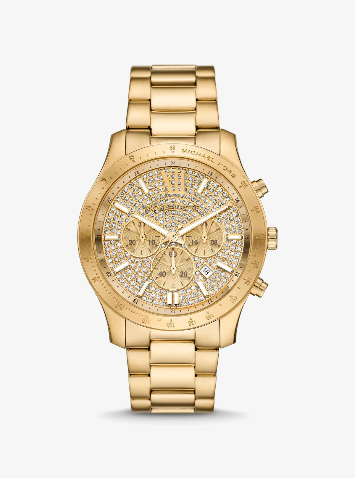 Oversized Berkley Pavé Gold-Tone Watch