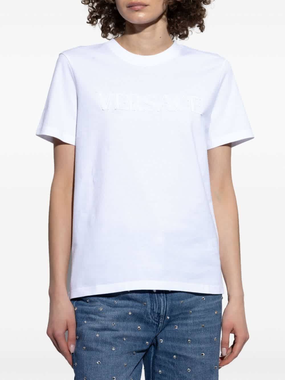Versace Logo-Applique Crewneck T-Shirt