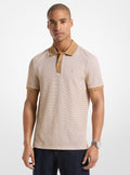 Waffle Stretch Cotton Polo Shirt