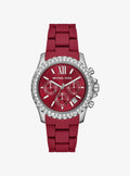 Oversized Everest Pavé Silver-Tone and Silicone Watch