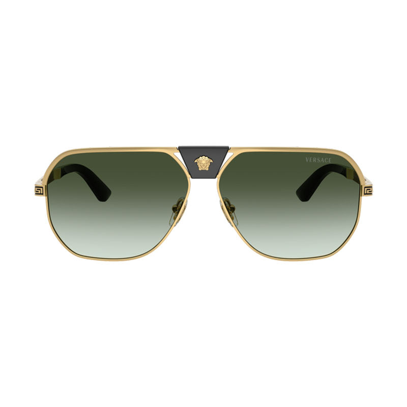 Versace Sunglasses Aviator Full Rim, Silver Frame And Light Grey Silver Mirror Lens Ve229410006G