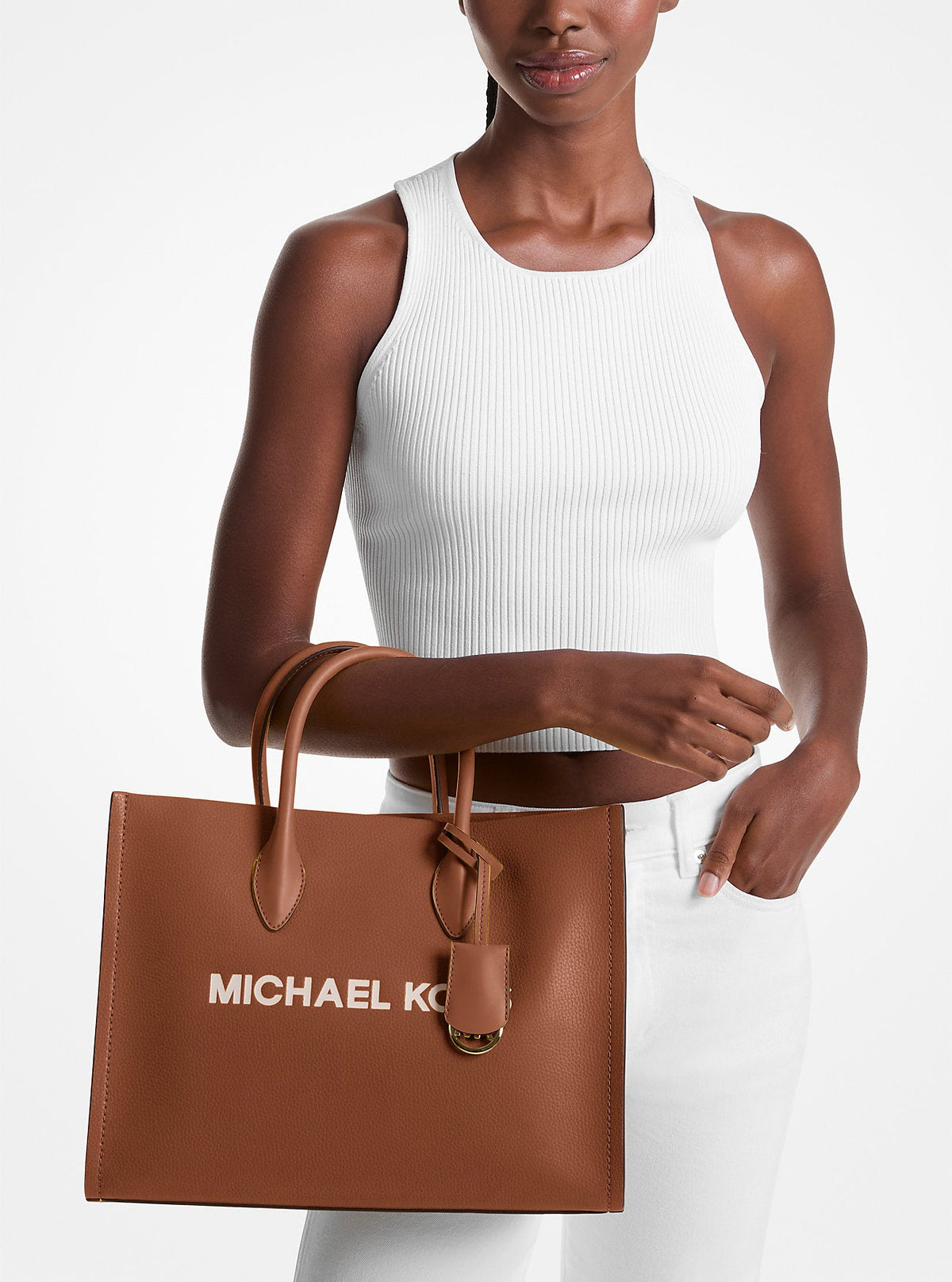 Mirella Medium Pebbled Leather Tote Bag