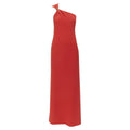 Versace silk VirtV clasp one shoulder gown dress