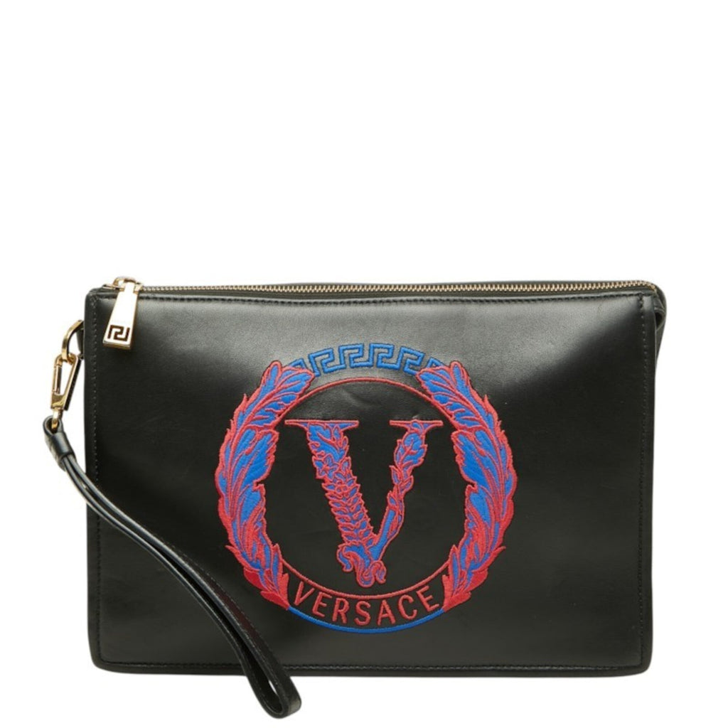 Versace Leather Clutch Bag (Pre-Owned)