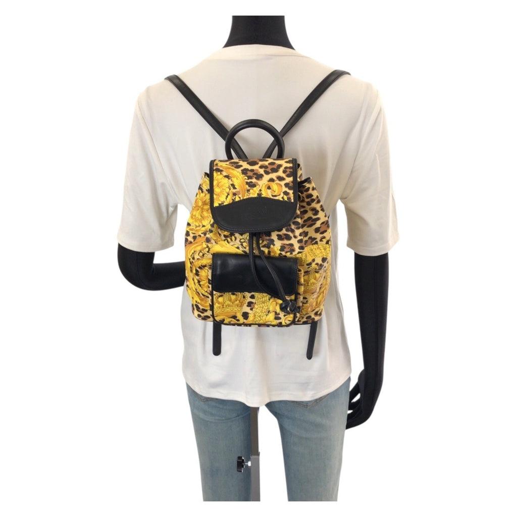 Versace yellow Pvc Leather Backpack (Pre-Owned)