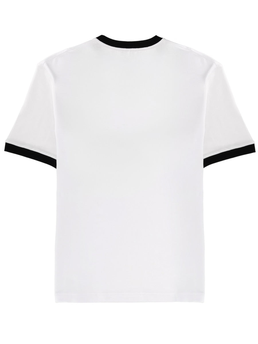 Neutral Fitted Crew Neck Viscose-Blend T-Shirt