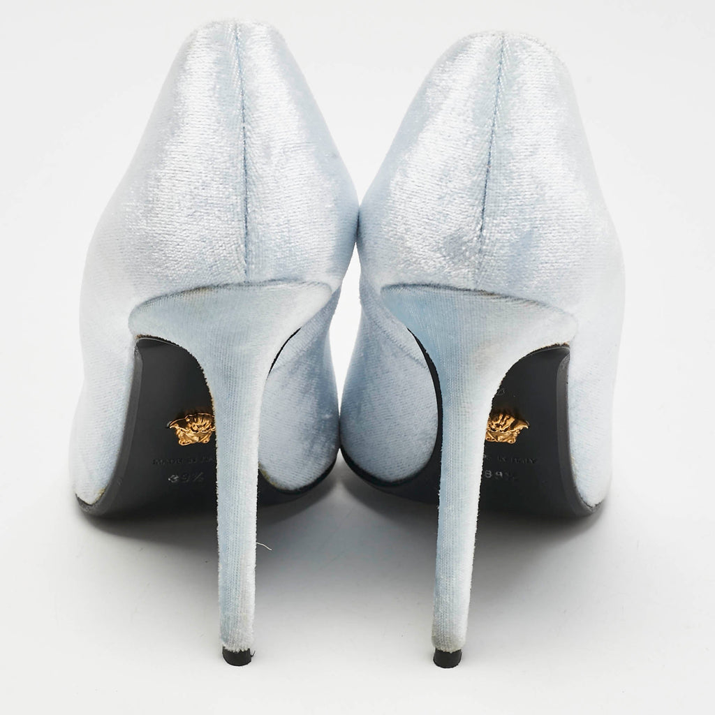 Versace Blue Velvet Pointed Toe  Pumps
