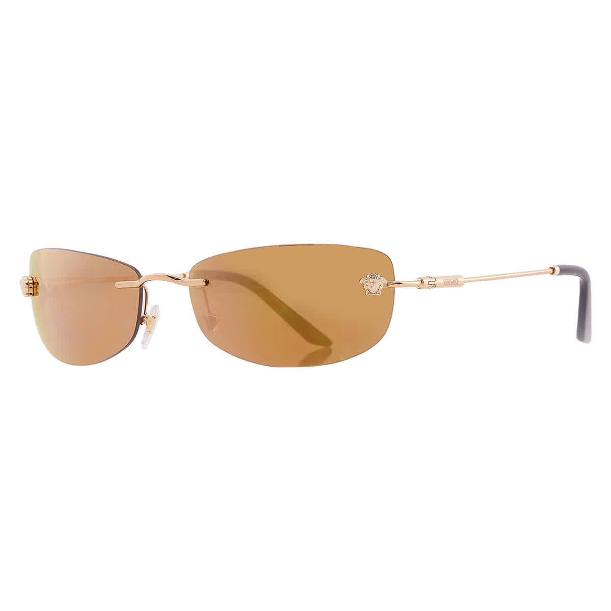 Versace Bronze Mirror Gold Rectangular Men's Sunglasses VE2279 10027I 60