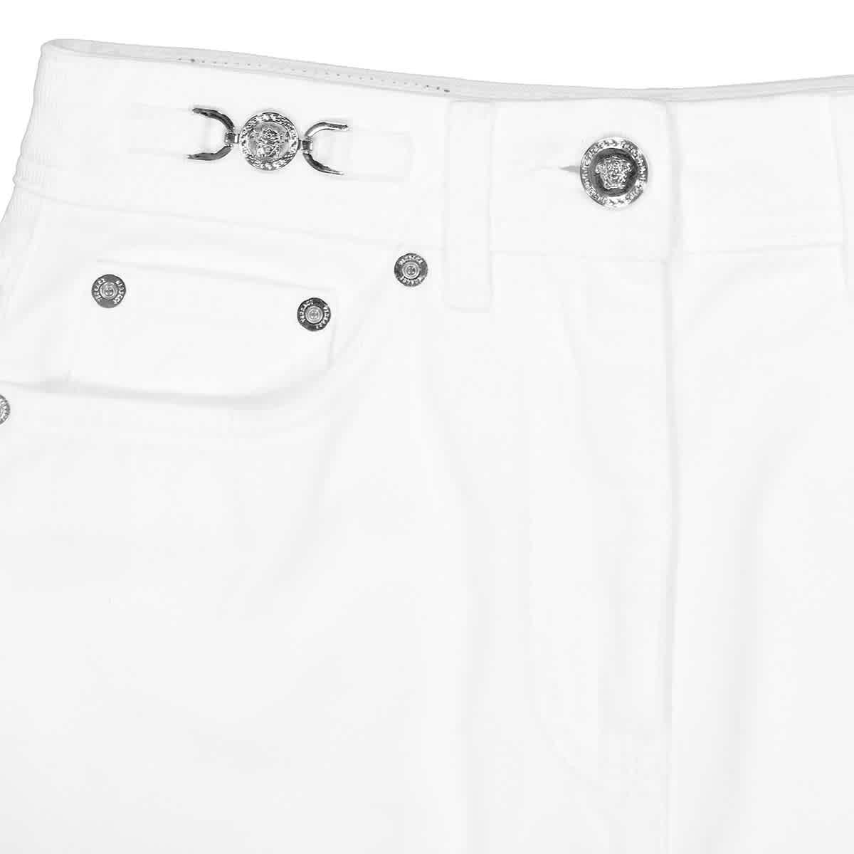 Versace Cotton Denim A-Line Skirt