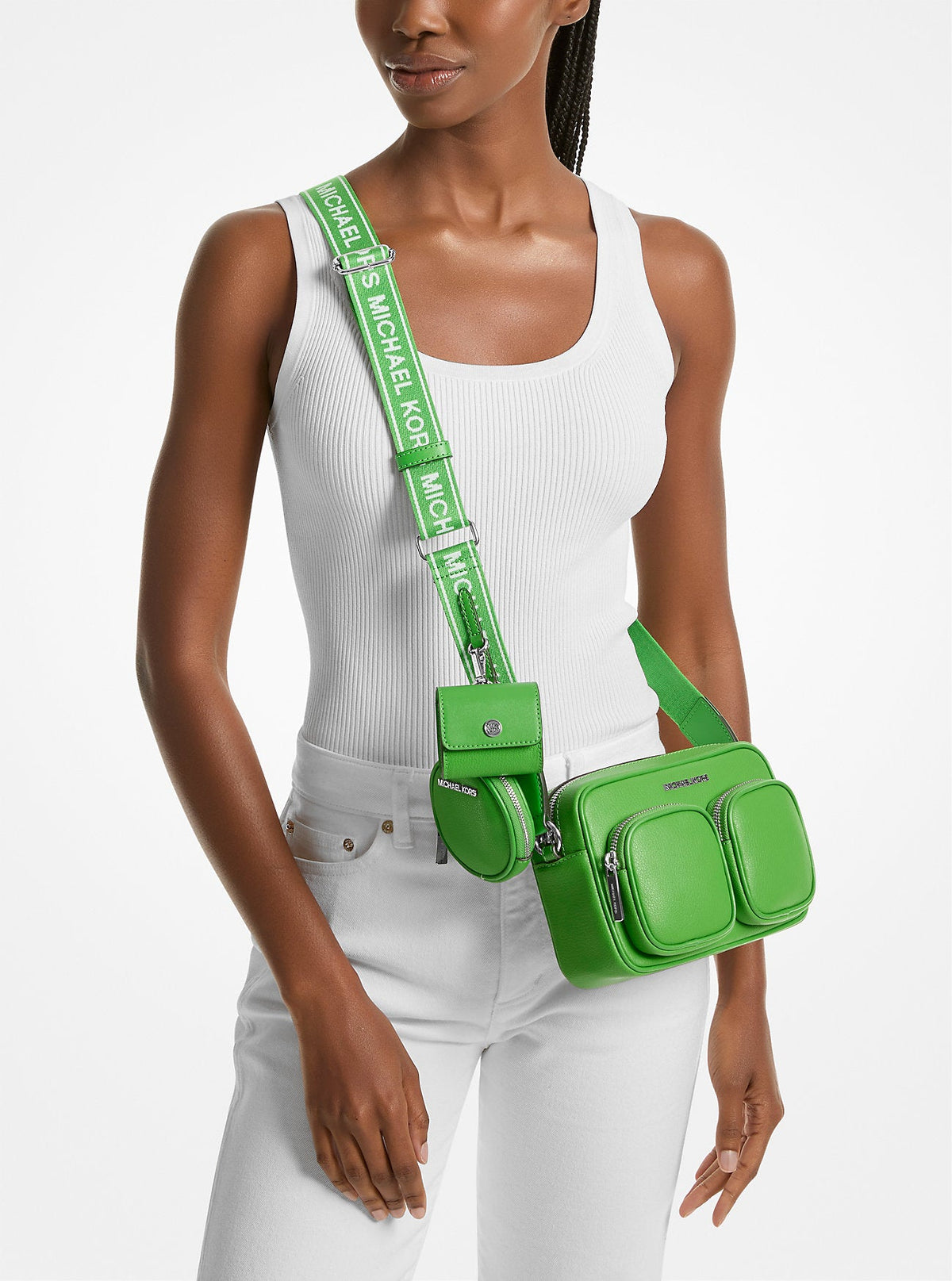 Jet Set Leather Medium Crossbody Bag with Case for Apple Airpods Pro