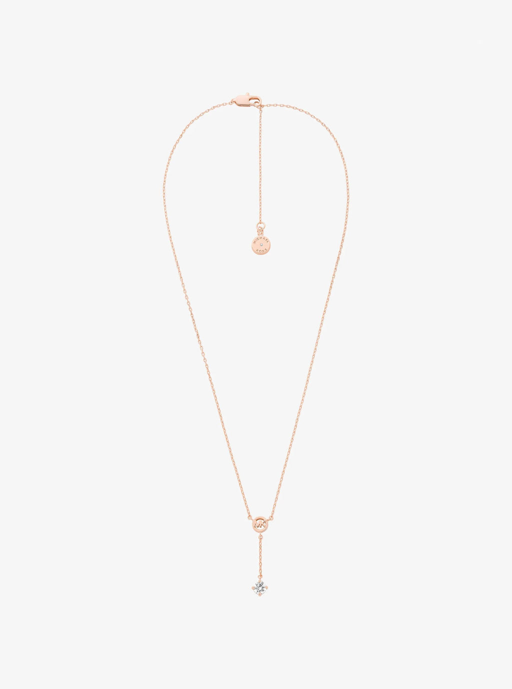 Logo Charm and Cubic Zirconia Necklace